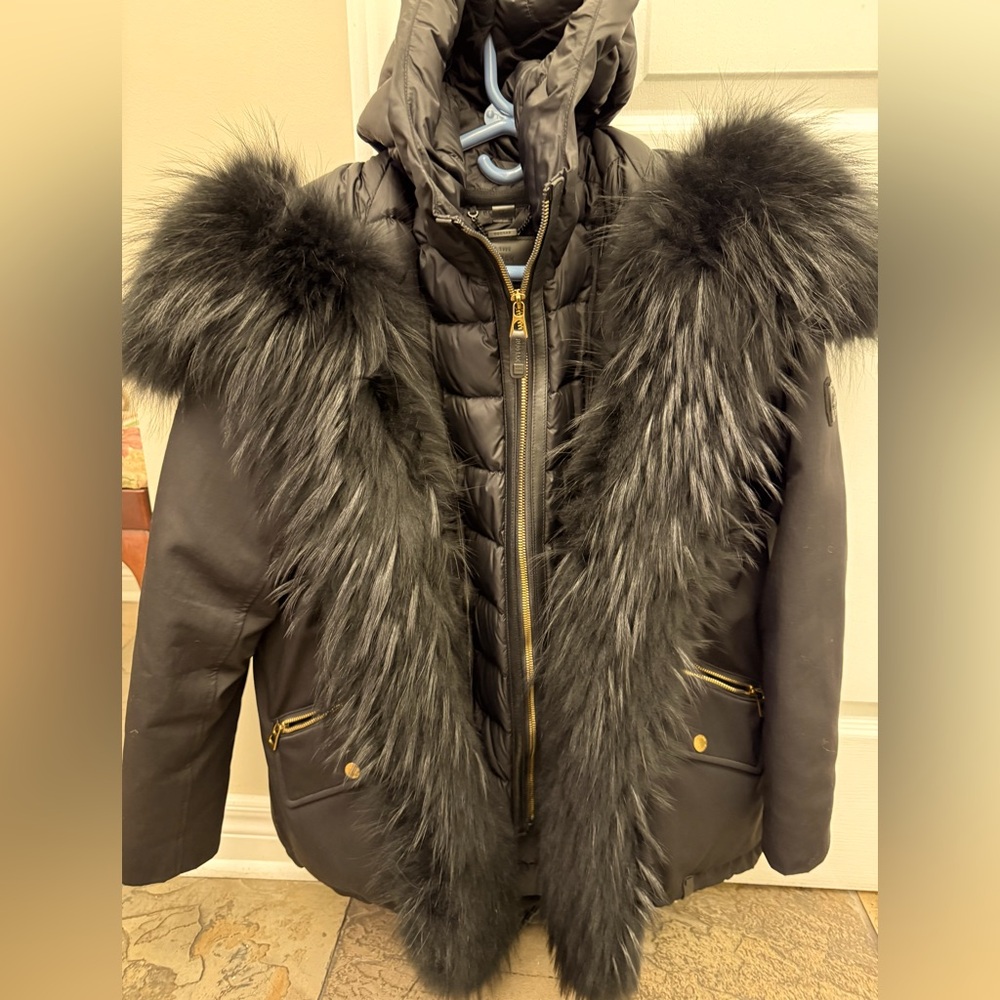 Rudsak Luxurious Black Fur-Trimmed Winter Coat - Picture 3 of 13